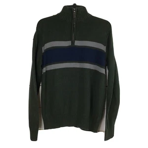 New Eddie Bauer Sweater 1/4 Zip Colorblock Green Blue Men's Medium - Bild 1 von 7