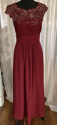 Ever Pretty Gorra de Encaje Bordada Lentejuelas Baile de graduación Cóctel Noche Para Mujer Vestido Talla S Foto 1 de 4