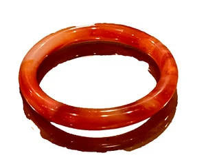IMITETION CORNILIAN BANGLE BRACELET 2.60"D INSIDE - Picture 1 of 2