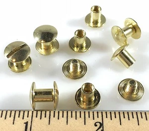CONCHOS Chicago Screws 1/4" Plain 25 pcs BP GOLD - Picture 1 of 1