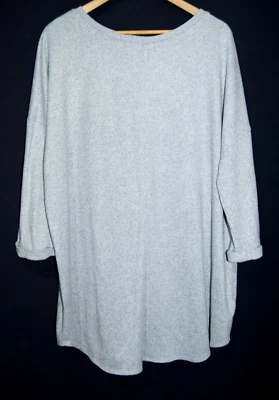 F&F:   SIZE 22 GREY MARL MEDIUM KNIT RELAXED FIT JUMPER - Image 1 of 4