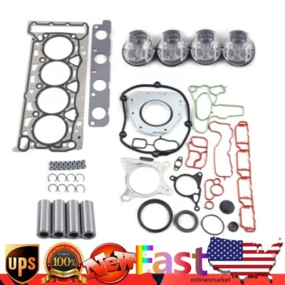 Juego de pistones y anillos de reconstrucción de revisión del motor para Audi TT A3 A4 VW Tiguan Passat Jetta Foto 1 de 4