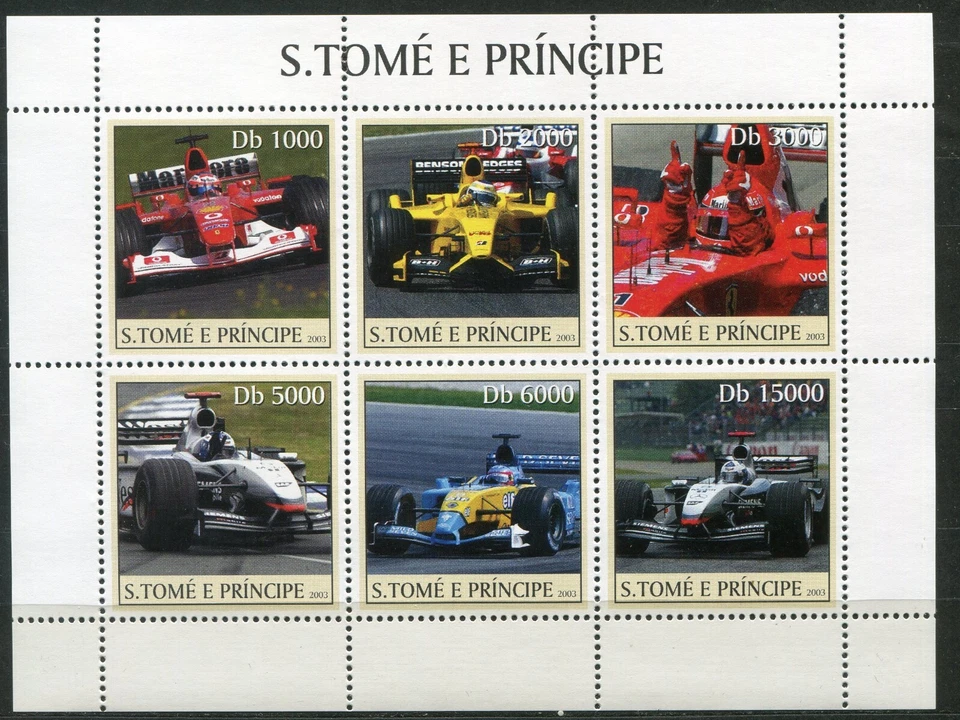 SAO TOME_071 2003 formula 1 sport rally cars SHEET MLH - Image 1 of 1