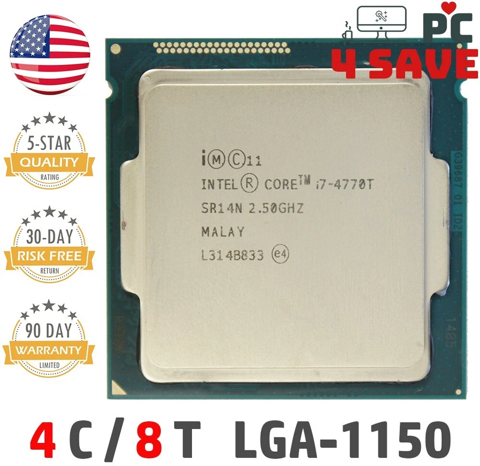 Intel Core i7-4770T 2.50GHz 4-Core LGA1150 8MB Desktop CPU Processor SR14N 45W - Image 1 of 1