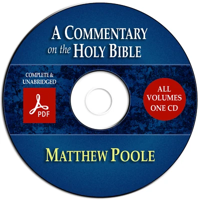 Matthew Pooles Commentary Holy Bible-ALL VOLUMES-Scripture Study-Theology-CD Foto 1 de 2
