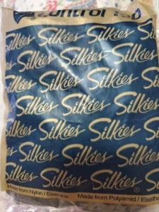 Silkies Women's Queen Size Control Top Support Nylons w/ Spandex Barely Black - Picture 1 of 2