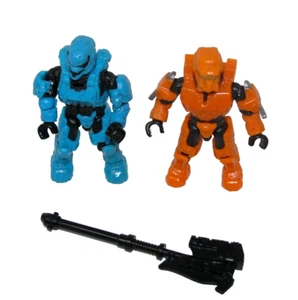 HALO MEGA BLOKS Charlie Series UNSC CYAN Spartan ORANGE CENTURION FRED Figures - Picture 1 of 2