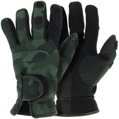 Camo Outdoor Neoprene Fishing Gloves Hiking Camping Cycling etc NGT