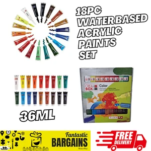 Acrylfarben 18tlg 36ml Acryl Wasserbasis Seide matt Malerei Wasserbasis - Bild 1 von 13