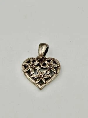 Antiker Herzförmiger Anhänger Versilbert - Bild 1 von 4