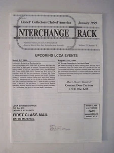Interchange Rack January 1999. Lionel Train Collector's Club Magazine. railroad - Picture 1 of 2