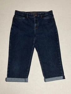 Womens Ralph Lauren Jeans Co Classic Midcalf Straight Cropped Dark Wash Sz 8 EUC - Picture 1 of 10
