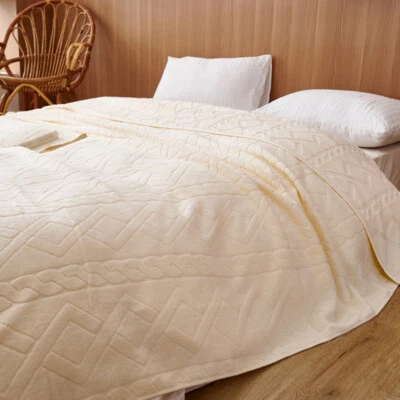 Pure Cotton Blanket Thin Cool Quilt Soft Towel Blankets Spring Autumn Bed Cover - Image 1 of 4