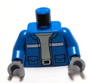 Lego - Minifigure Torso - Blue Jacket, Paw Logo, Animal Rescue - Picture 1 of 2