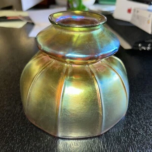 Antique Steuben Gold Aurene Art Glass Paneled Shade Circa 1920. - Picture 1 of 15