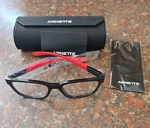Arnette~ Men’s Frames For Glasses ~ Black & Red W/ Case & Cloth~ New~ Never Used - Picture 1 of 6