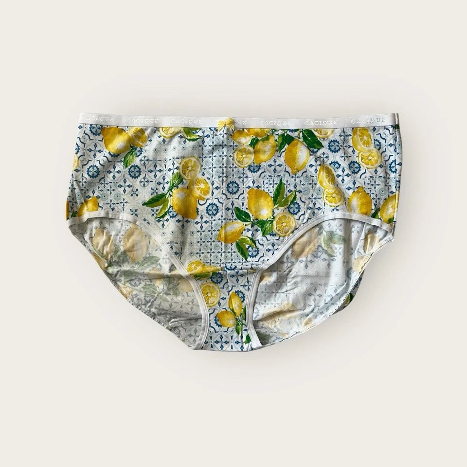 Calcinha Lane Bryant cacique algodão perna alta estampa limão 18/20 frutas limões - Imagem 1 de 1