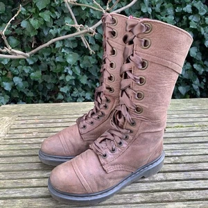Dr Martens Triumph 1914 pelle marrone tartan fodera a quadri Regno Unito 5 eu 38 - Foto 1 di 16