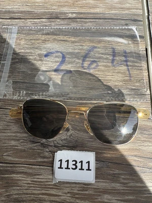 American Optical Vintage Sunglasses Frame Only 5 1/2 Gold Pilot Metal USA 52 mm - Image 1 of 4