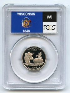 2004 S 25C Clad Wisconsin Quarter PCGS PR70DCAM - Picture 1 of 2