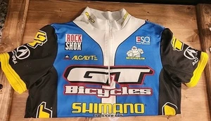 GT Bicycles Cycling Jersey Mens L 1/4 Zip Shimano Acura Rock Shox Made In Italy - Picture 1 of 13