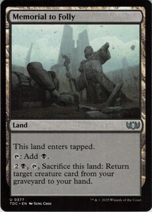 Memorial to Folly U Commander: Tarkir: Dragonstorm 377 NM Normal MTG - Picture 1 of 2