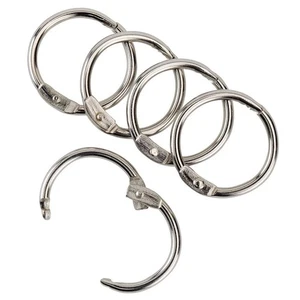 Book Loose Leaf Binder Rings Key Keychain Rings Silver Index Card Rings Pack 5 - Picture 1 of 8
