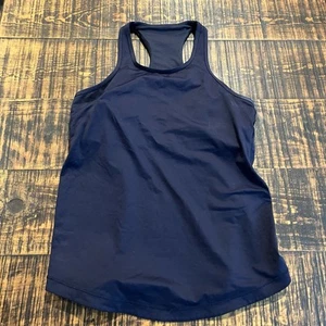 Lululemon Final Lap Tank Top Built In Bra Pocket Racerback Jaded Blue 12 215 - Picture 1 of 5