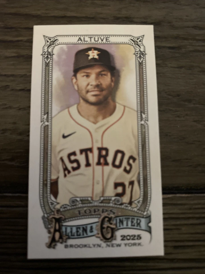 2025 Topps Allen & Ginter Jose Altuve Mini No Number SP 50 Copies Houston Astros - Image 1 of 4