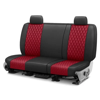 Funda de asiento acolchada de cuero sintético con escudo de diamante para Ford Flex 12-19 tercera fila negra Foto 1 de 3