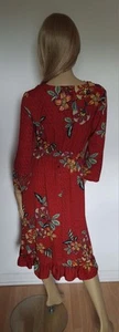 Beautiful Dress Size 12 By Papaya Red Floral Frilled bottom. - Picture 1 of 2