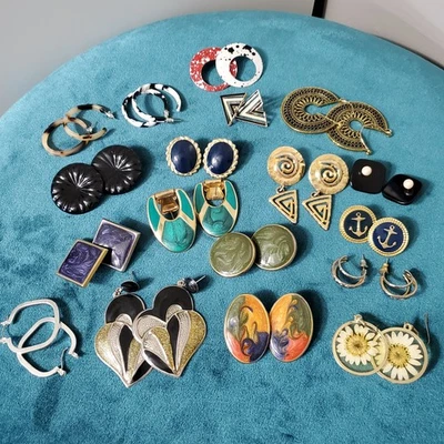 Lote de 18 Pares de Pendientes Perforados Surtidos Bisutería Boho Retro LEER Foto 1 de 4