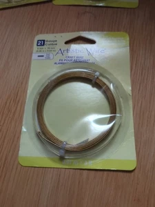 Calibre 21 plano 5 mm x 0,75 mm / 0,20 pulgadas x 0,03 pulgadas color latón antiguo 3 pies / .... - Imagen 1 de 2