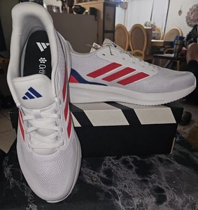 Taglia 12 - Adidas Runfalcon 5 Bianco Semi Rosso Lucido - Foto 1 di 11