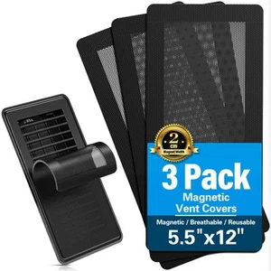 Floor Vent Covers 4 x 10 Inch, Magnetic Vent Screen Mesh Covers 3 Pack, Air V... - Picture 1 of 7
