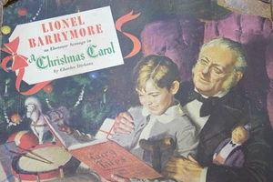 VTG Cardboard MGM Record Store Display A Christmas Carol Barrymore Dickens - Picture 1 of 14