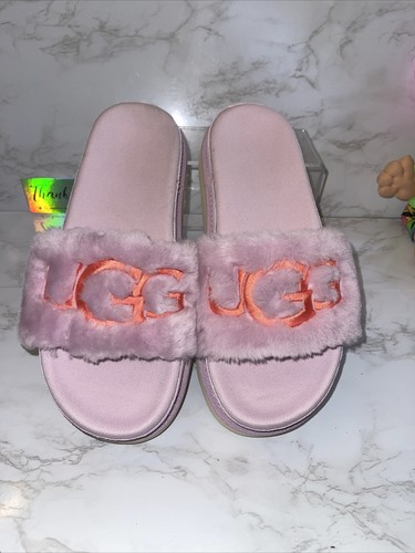 SANDALO RICAMO UGG PELLICCIA DI LATON SLIDE CALIFORNIA ASTER UGG US 7.5