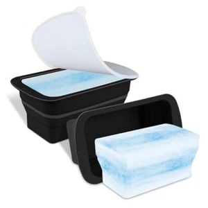 Extra Large Ice Block Molds for Ice Bath, 2 Pack Foldable Cold Plunge Ice Black - Picture 1 of 8