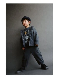 Zara Boys Hooded Navy Blue Snap Closure Denim Jacket MSRP $45 | Size 3-4 Years - Picture 1 of 13
