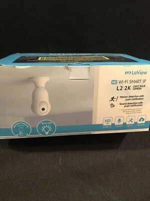 LAVIEW 4MP Bulb Security Camera 2.4GHz, 360° 2K Security Cameras 2 Pack- WHITE - Image 1 of 4