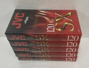 JVC T-120 SX VHS Tapes 6-Hour High Performance Blank Lot of 5 - NEW SEALED - Picture 1 of 4