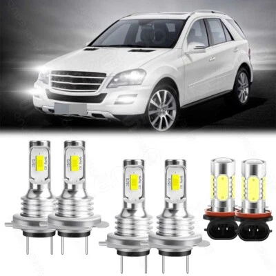 H7 H7 H11 For Mercedes Benz ML350 2008-2011 LED Headlight Hi Lo Fog Light Bulbs - Image 1 of 4