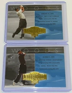 2004 Upper Deck Leaderboard Tiger Woods #57 & #58 UD Golf Cards Gold Foil Sharp! - Picture 1 of 7