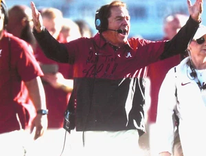 NICK SABAN FIRMADO AUTOGRAFIADO ALABAMA CRIMSON TIDE 11x14 - J.S.A. Certificado - Imagen 1 de 4