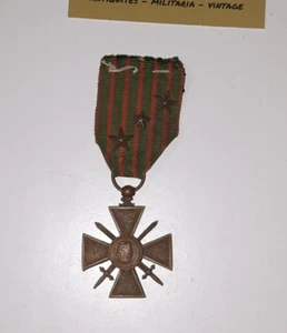 Médaille Française Croix de Guerre 1914-1918 - 3 étoiles - citations France WW1 - Bild 1 von 4