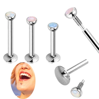 2X Synth. Opal Labret Monroe Lippen Madonna Ohr Stecker Piercing 2-3mm Opalit - Bild 1 von 4