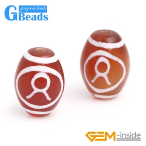 12 Constellation Rice Zodiac Red Agate Stone Beads for Jewelry Making 10x14mm - Picture 1 of 36
