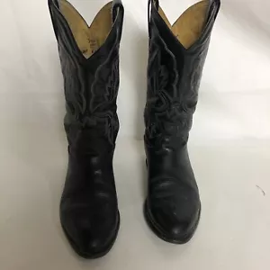 Vintage Tony Lama Goat Skin Western Boots Mens 9 Gray Black Leather 6250 USA - Picture 1 of 8