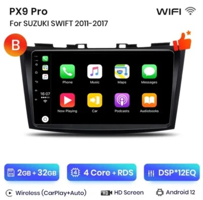 RADIO 2 DIN 9" PER SUZUKI SWIFT MK4 11/17 ANDROID  BLUETOOTH USB WI-FI CARPLAY - Immagine 1 di 4