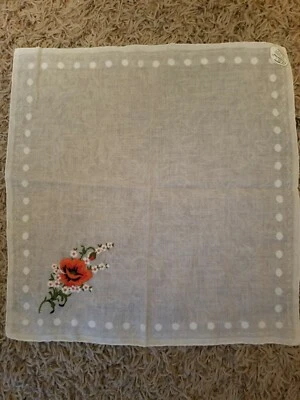 Винтажные женские носовые платки от Burmel Швейцария цветочный хлопок вышитые неиспользованные - Изображение 1 из 4